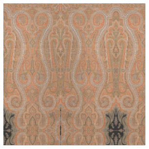 Tissu Vintage ère victorienne 1860 Shawl Paisley Motif