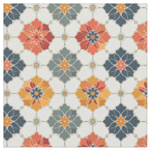 Tissu Vintage Floral Arabesque Carrelage Motif
