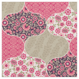 Tissu Vintage Floral marocain Motif Profond Rose