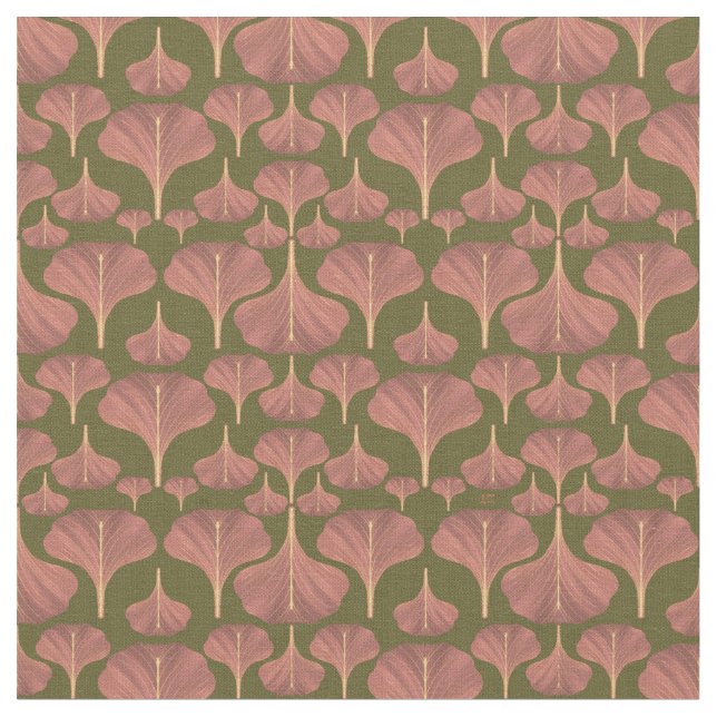 Tissu Vintage Gingko Green Floral (Fermer)