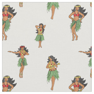 Tissu Vintage Hula Dancing Girls Hawaiian Patterned