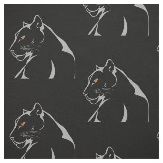 Tissu Vintage Panther Big Strand Angry Cat Orange Eyes