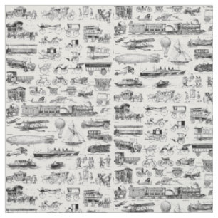 Tissu Vintage Planes Trains & Automobiles Motif