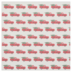 Tissu Vintage Red Truck Novelty Motif Holiday