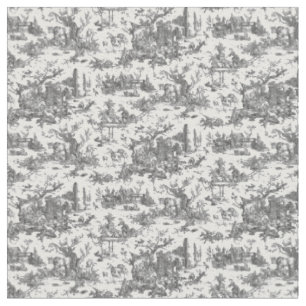 Tissu Vintage Rustique Ferme Français Toile-Noir & Blanc