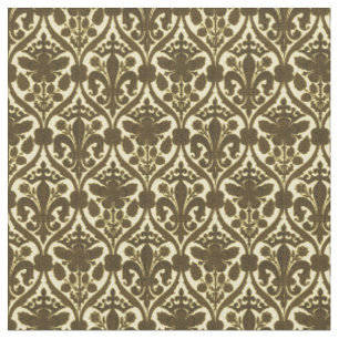 Tissu Vintage Tudor Rose & Fleur De Lis Motif