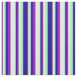 Tissu Violet foncé, blanc, vert et Motif bleu foncé