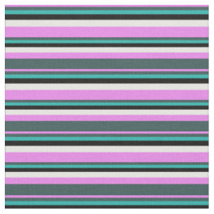Tissu Violet, gris ardoise, vert mer, noir et blanc