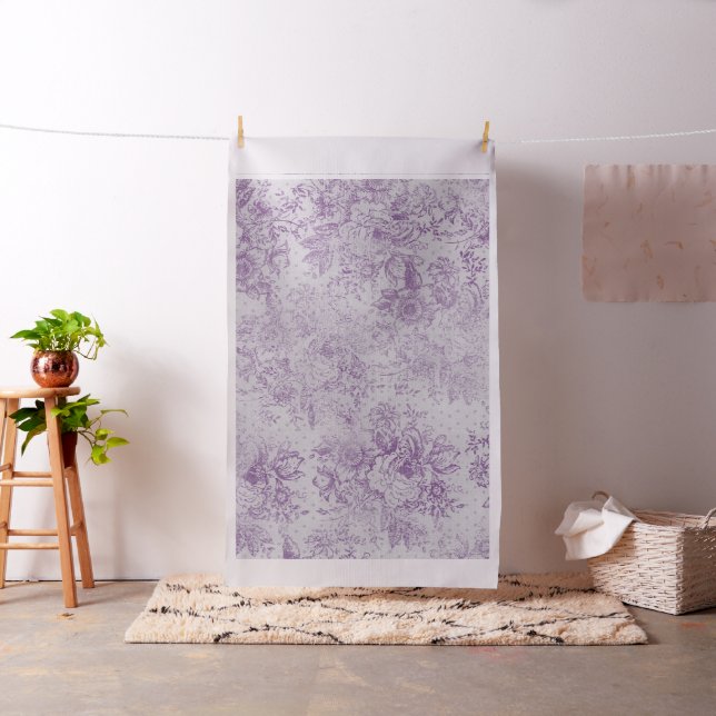 Tissu violet rustique, chic shabby, fleurs de lavande pâ (In Situ)