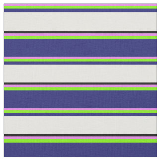 Tissu Violet, vert, bleu nuit, blanc et noir