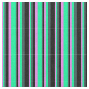 Tissu Violet, vert, gris ardoise foncé et rayures noires