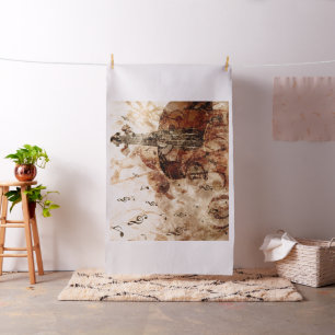 Tissu Violon avec notes de musique Illustration musicale