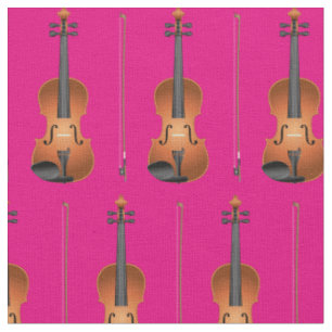 Tissu Violons Musique Musicien Salle Décor rose