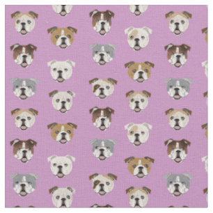 Tissu Visage de chien pourpre des Bulldogs anglais