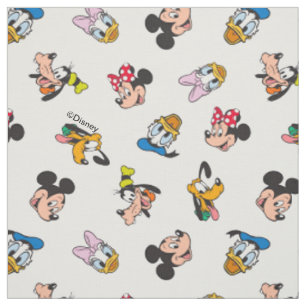 Tissu Visages souriants de Mickey et ses amis Motif