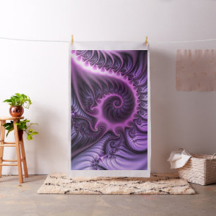Tissu Vivid Cool Abstrait rose violet Fractal Art Spiral