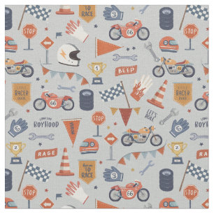 Tissu Voitures de course motos enfance 