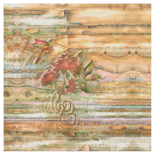 Tissu Vol chic minable de colibri (Fermer)