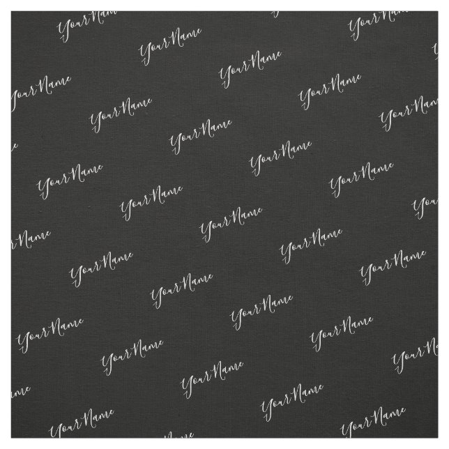 Tissu Votre nom Typographie Blanche (Échantillon)