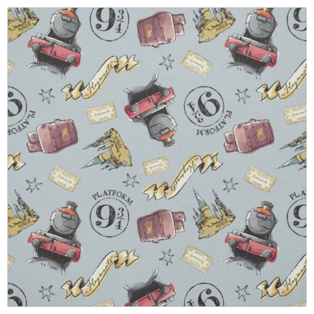 Tissu Voyage vers le Motif HOGWARTS™ (Échantillon)