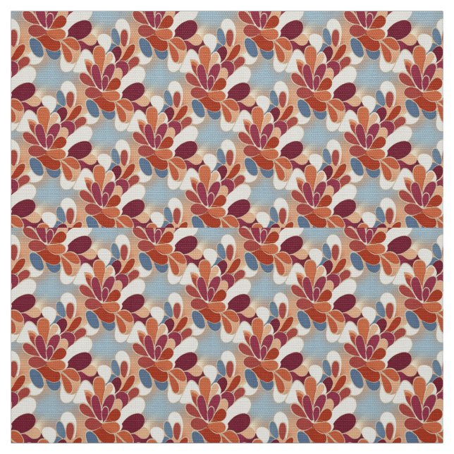 Tissu Warm Retro Petal Bloom Pattern (Échantillon)