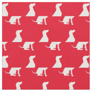 Tissu Weimaraner Chien Silhouette Animal Rouge