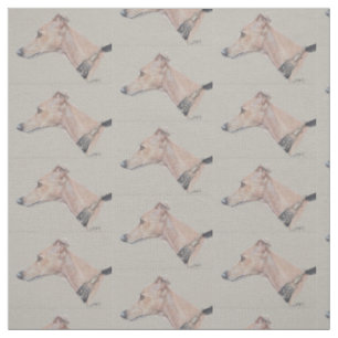 Tissu Whippet Profile Dog Art Fabric