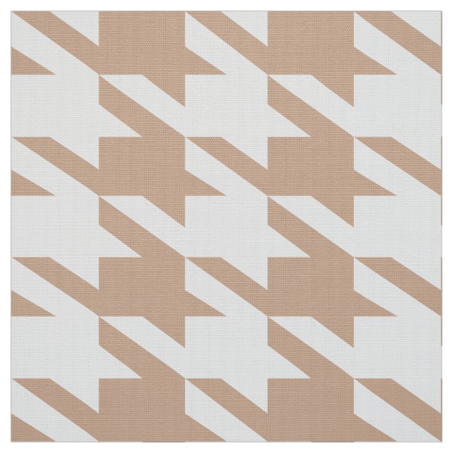 Tissu White & Tan Houndstooth Motif sans couture (Échantillon)