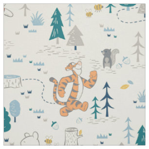 Tissu Winnie l'Ourson Motif des animaux de forêt