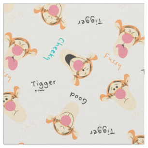 Tissu Winnie l'Ourson Motif des expressions du tigre