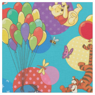 Tissu Winnie l'Ourson Parmi les Motifs des ballons