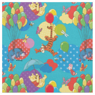 Tissu Winnie l'Ourson Parmi les Motifs des ballons