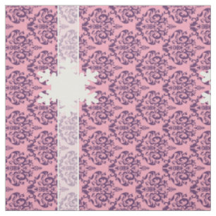 Tissu Wisteria Frosted Orchid Damask avec Snowflake