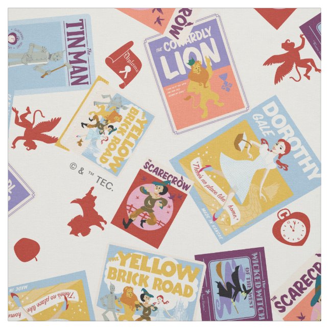 Tissu Wizard of Oz™ Character Print Toss Pattern (Échantillon)
