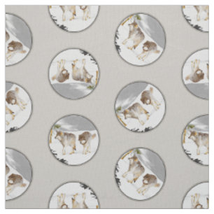 Tissu Wolves Winter Snow Painting Art original de la fau