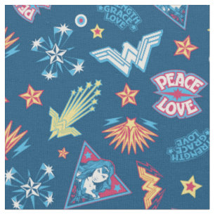Tissu Wonder Woman Icons & Phases Motif