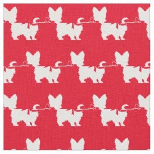 Tissu Yorkshire Terrier Chien Silhouette Animal de compa