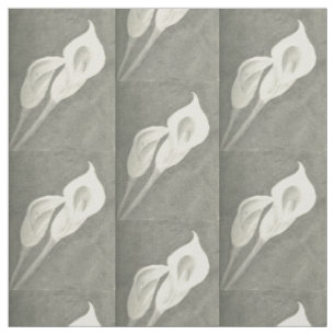 Tissu Zantedeschias de charbon de bois
