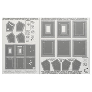 Tissu Zazzle Fabric 2 lavable sans couture grise cadres 