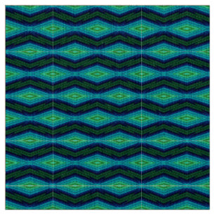 Tissu Zigzag géométrique moderne motif bleu et vert