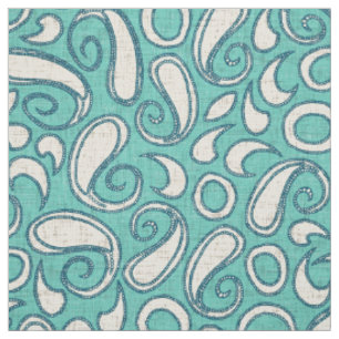 Tissu ziya menthe bleu