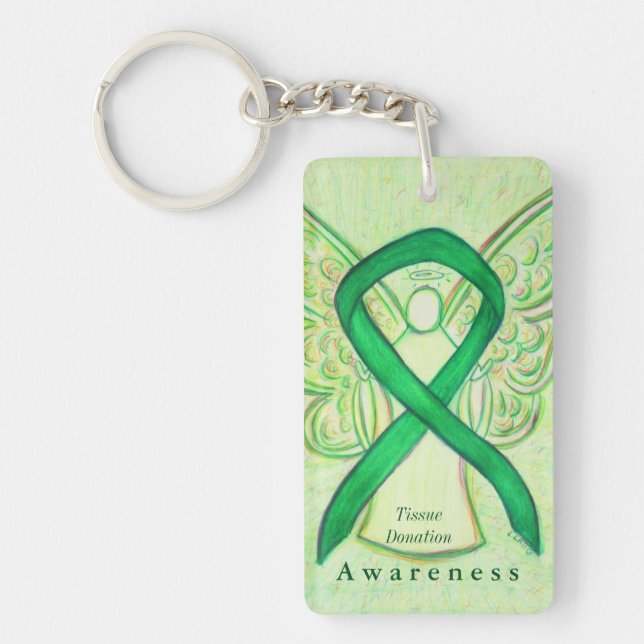 Tissue Donation Angel Awareness Ribbon Keychain (Front)