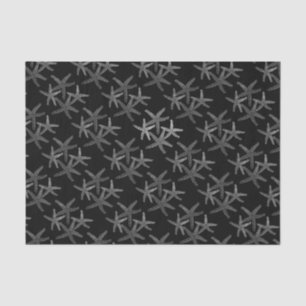 Tissue gift paper starfish snowflake silver grey