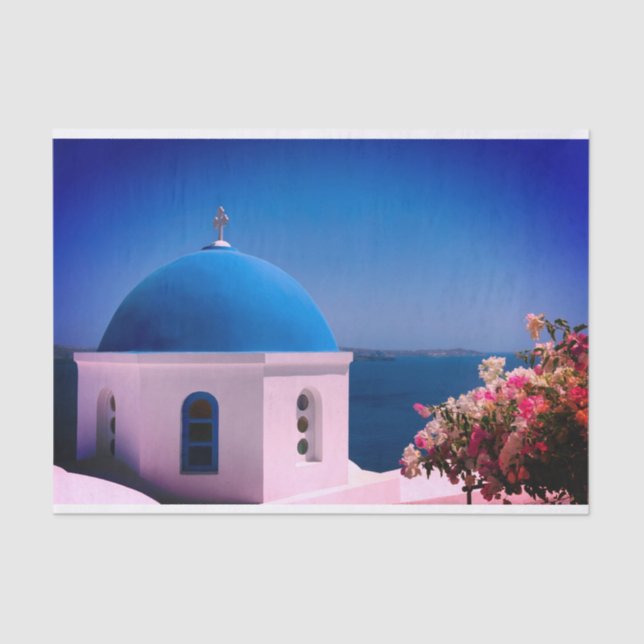 Tissue Gift Paper with Image of Santorini, Greece (Front)