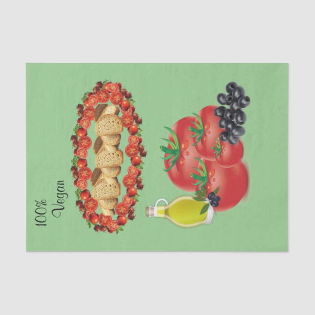 Tissue Paper 100% Vegan Tomato Olive Oil Olives (Front)