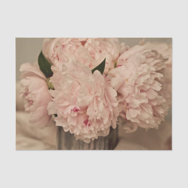 Tissue Paper 10 lb Pink Peony Arrangement (Front)