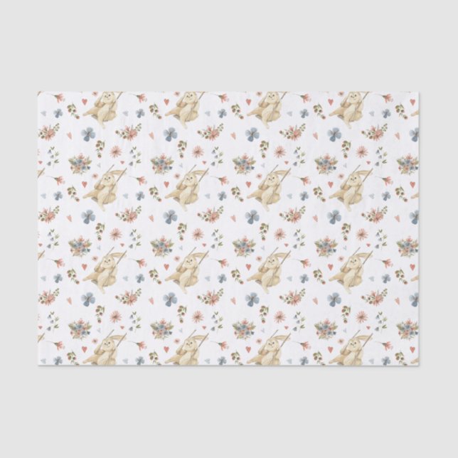 Tissue Paper (25 cm x 38 cm) - Rabbit Pattern (Front)