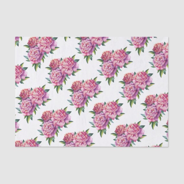 Tissue Paper(2) Set Peonies Blooming Tissue Paper (Front)