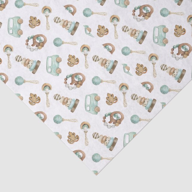 Tissue Paper 3 sheets, Vintage Toys Background (Detail)