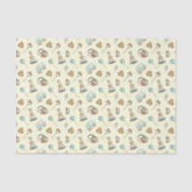 Tissue Paper (3) Vintage Toys Yellow Background